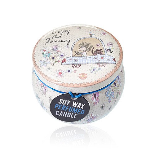 Soy Wax Scented Candle - Friendly Messages - Parma Violet Fragrance - Tin Design 03