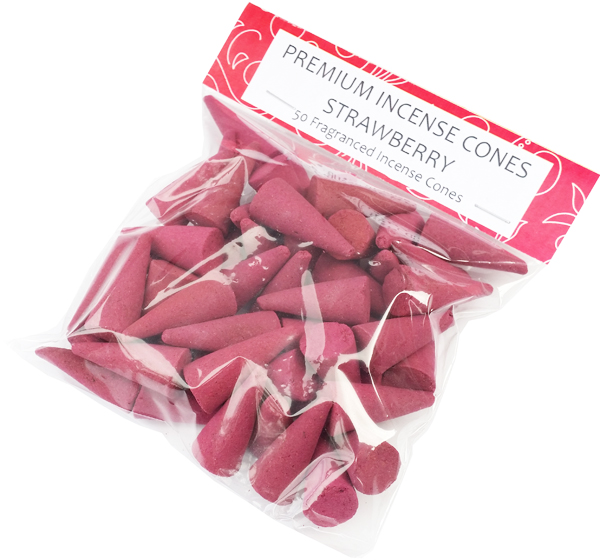Strawberry Indian Incense Cones (Pack of 50)