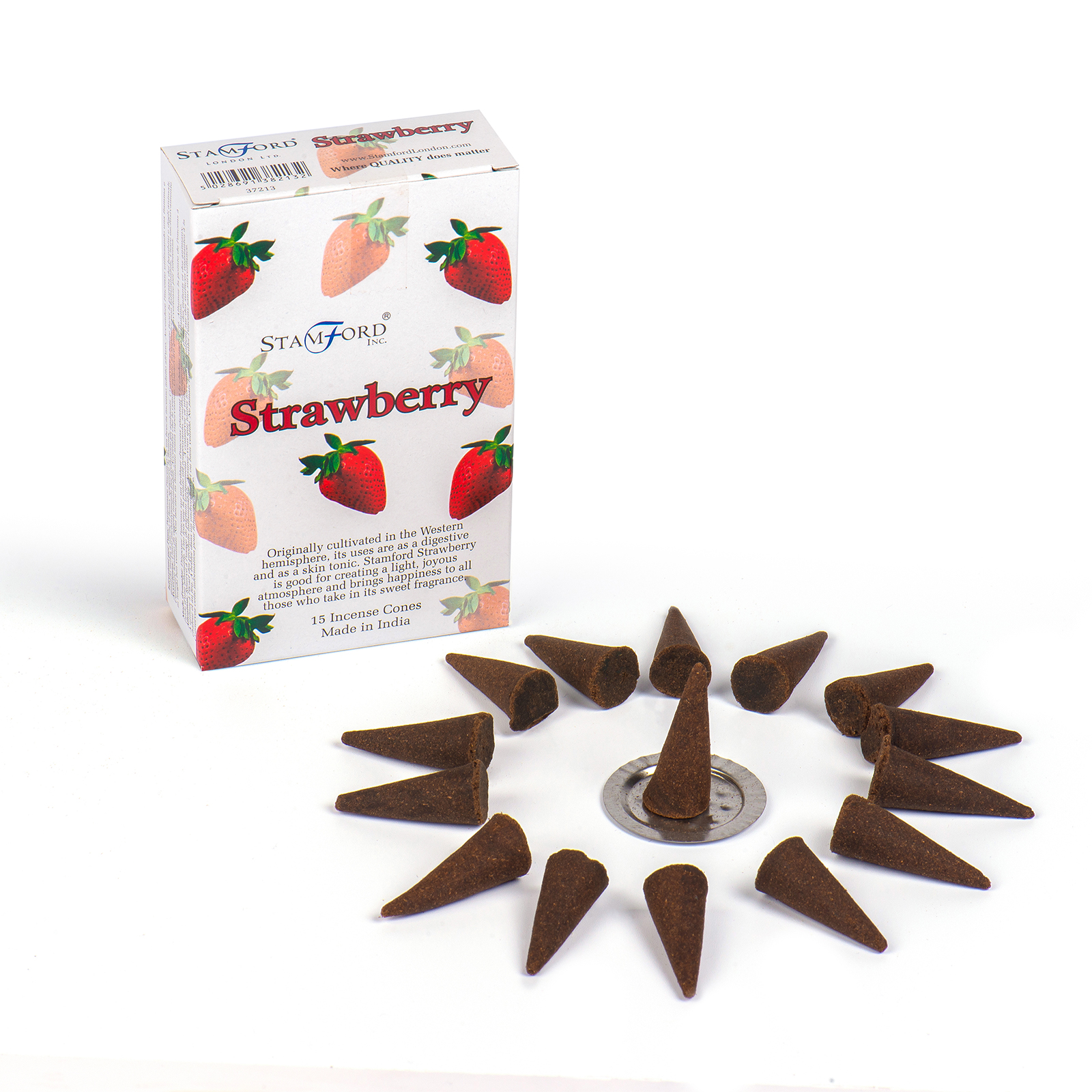 Strawberry Stamford Incense Cones and Metal Holder