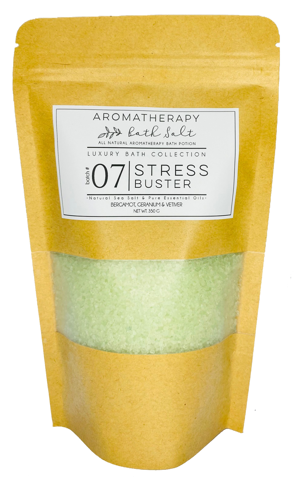 Stress Buster - Aromatherapy Bath Salts in Kraft Bag - 350g