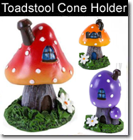 Smoking Toadstool & House Incense Cone Holder