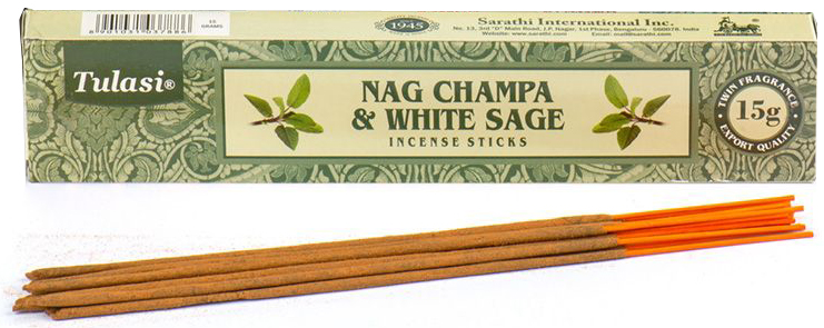 Tulasi White Sage & Nag Champa Incense Sticks