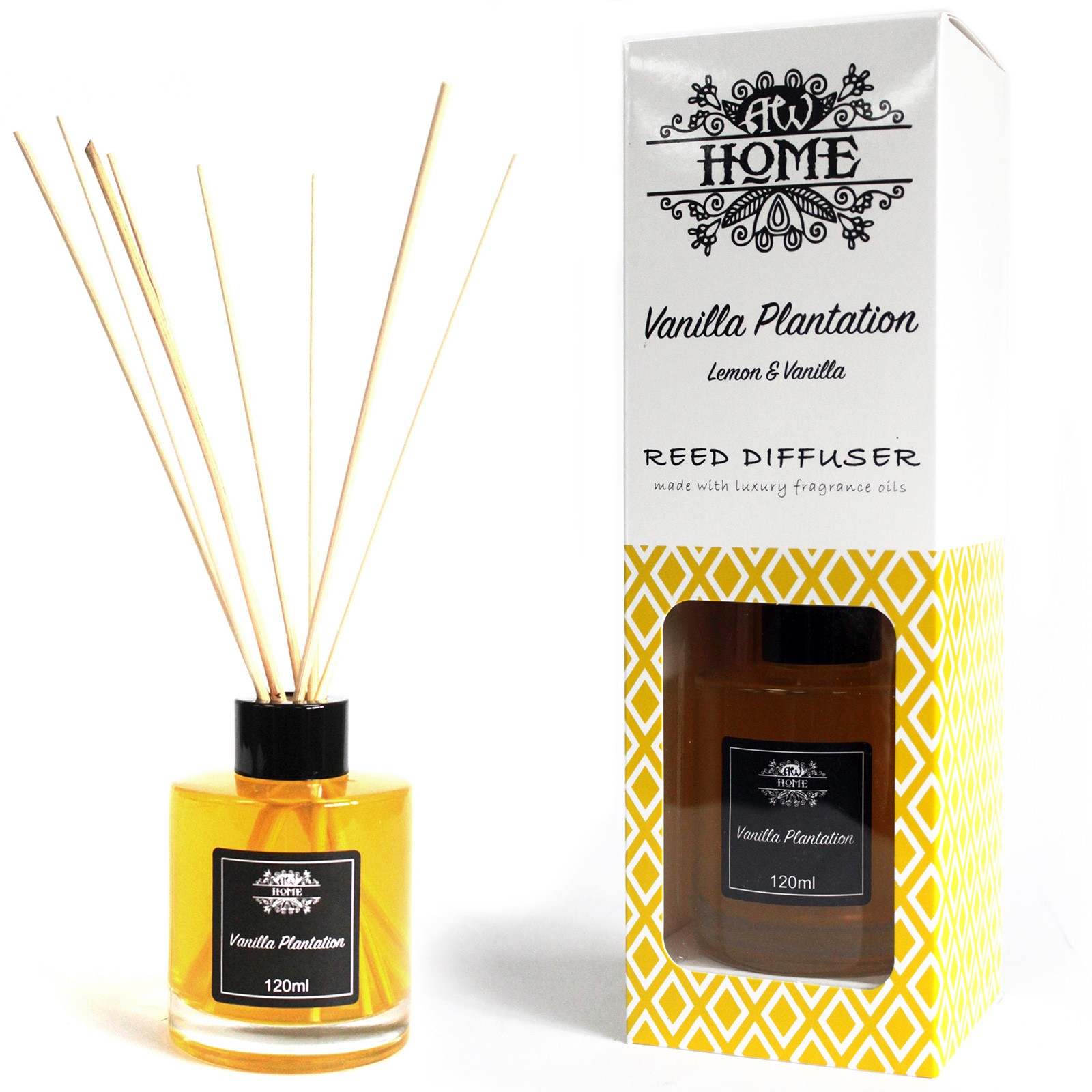 Vanilla Plantation - Home Fragrance Reed Diffuser - 120ml With Reeds