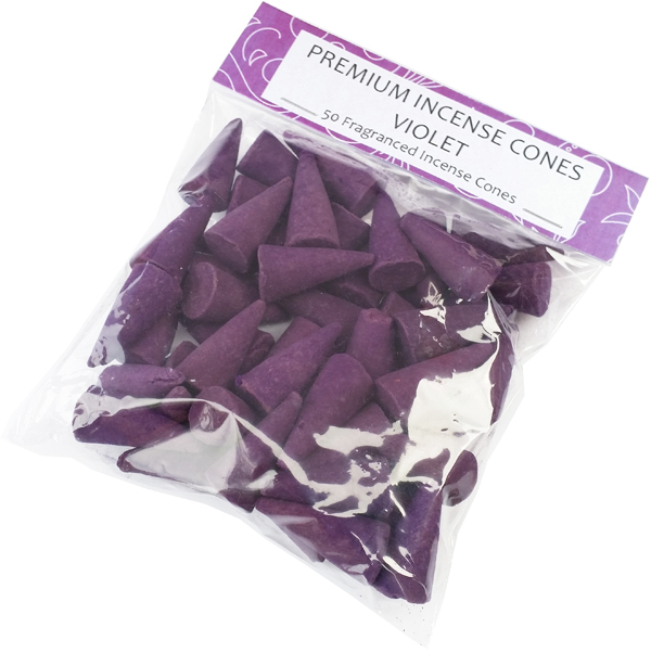 Violet Indian Incense Cones (Pack of 50)