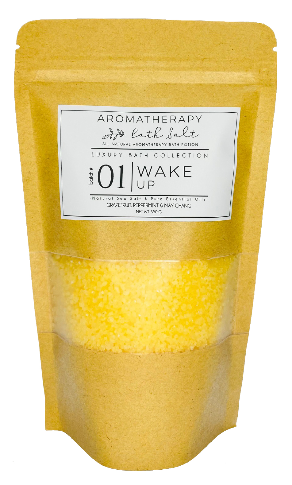 Wake Up - Aromatherapy Bath Salts in Kraft Bag - 350g