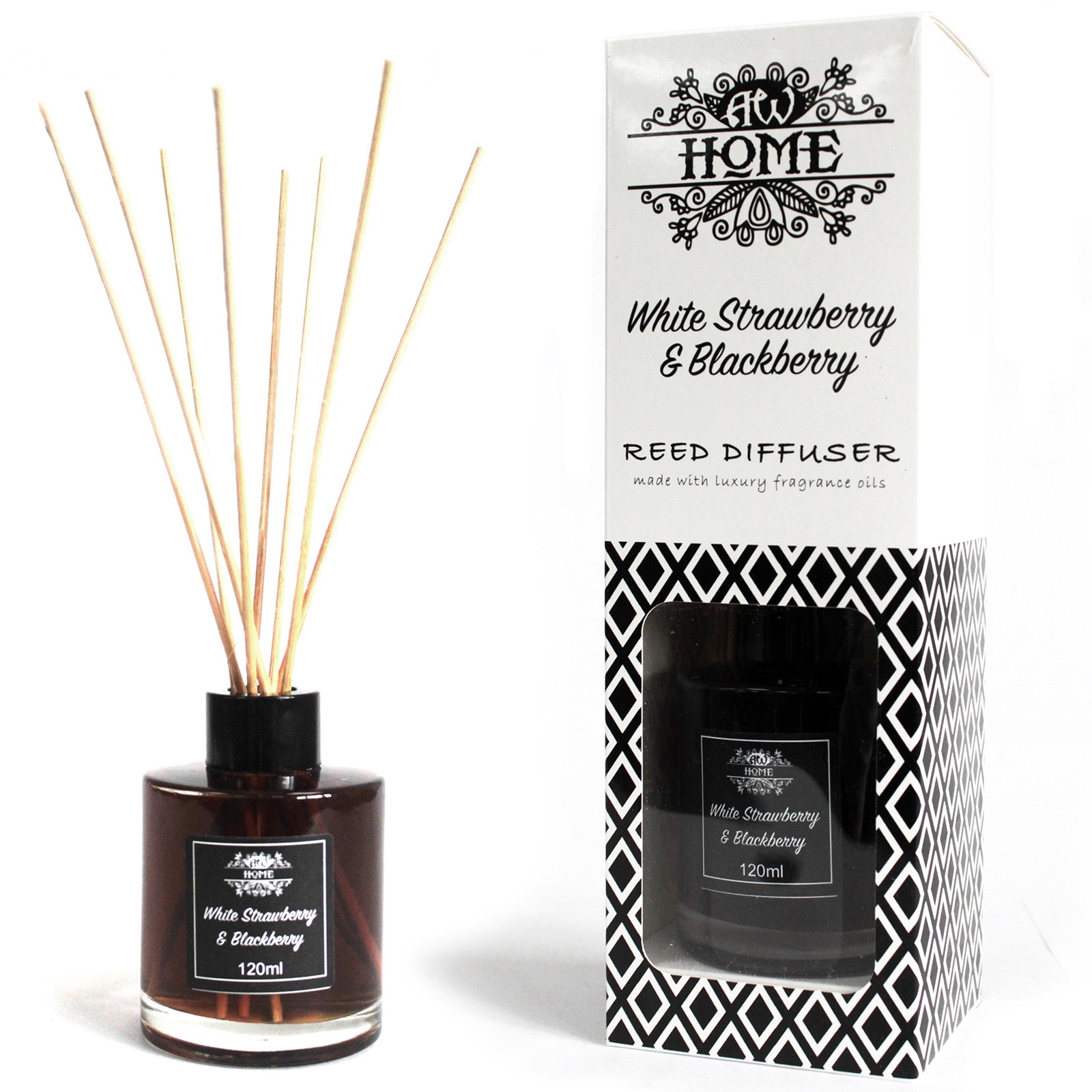 White Strawberry & Blackberry - Home Fragrance Reed Diffuser - 120ml With Reeds