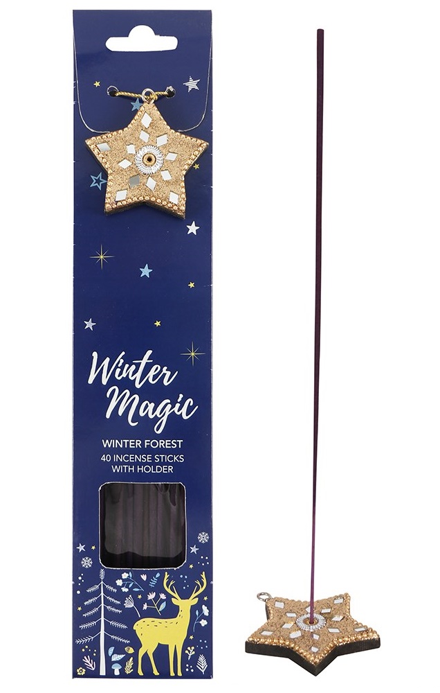Winter Forest Christmas Incense Sticks With Holder