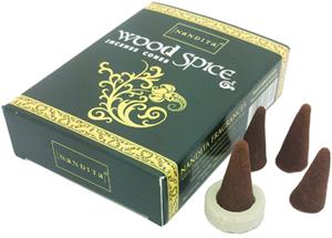 Wood Spice Natural Incense Cones - One Pack